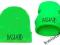 BASTARD CZAPKA KRASNAL ZIELONA FLUO BEANIE NAPISY