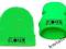 FUCKER CZAPKA KRASNAL ZIELONA FLUO BEANIE NAPISY