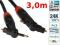 KABEL OPTYCZNY obrotowe wtyki TOSLINK i JACK  3,0m
