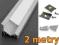 Profil aluminiowy LED Szybka Uchwyty Zaślepki 2m