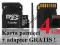 Karta pamięci micro SD 4 gb + adapter GRATIS super