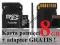 Karta pamięci micro SD 8 gb + adapter GRATIS super