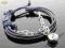 Br9688 polska BRANSOLETKA CHARMS pleciona granat