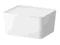 IKEA  PLUGGIS Pudełko z pokrywką  biały