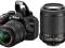 Lustrzanka Nikon D3200 Black + AF-S 18-55 + 55-200