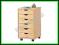 Kontenerek NILS sosnowy szuflady regał na kółkach