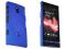 Blue MESH RUBBER CASE Sony Xperia P LT22i + folia