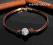 BRANSOLETKA SKÓRA SWAROVSKI SHAMBALLA POZŁACANA