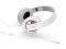 Białe słuchawki muzyczne z mikrofonem PIANO 2kable