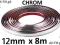 LISTWA OZDOBNA TAŚMA CHROM CHROMOWANA 12mm x 8m FV