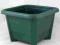 Doniczka kwadratowa zielona plastik 20x20x14cm