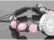 Bransoletka - Zegarek SHAMBALLA Pink Crystal