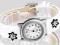 BIAŁY ZDOBIONY ZEGAREK - NIE UCZULA - DLA DZIECKA