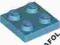 4AFOL 2x LEGO Medium Azure Plate 2 x 2 3022