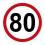 NAKLEJKA Ograniczenie 80 km - laminowana