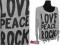 H&amp;M NOWA BŁĘKITNA BLUZA LOVE PEACE ROCK S 36