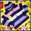 Kolorowy sweter paski104-110(4-5L)kolor fiolet