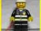 Lego Ludziki Ludzik Strażak Biały Hełm Broda Brąz