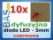 Dioda LED 5mm czerwona DYFUZYJNA - 10 sztuk