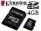 KINGSTON MICROSD 4GB SDHC CLASS 4 + ADAPTER SD
