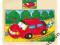 Drewniane kolorowe puzzle AUTO  12 elementów