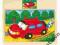 Drewniane kolorowe puzzle AUTO  12 elementów