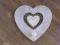 Wieszak drewniany serce serduszko 15x15 cm biały