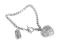 Bransoletka Japan Style Serce Cyrkonie Charms sreb