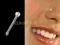 Kolczyk do nosa z perłową kulką 0.8/6.5/2 piercing