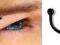 Kolczyk do brwi micro banan czarny kulki 1.2*8*3mm