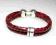 Shamballa bransoletka gwiazd rzemyk bordo