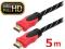 KABEL HDMI - HDMI 1.4 3D FULL HD Red 5m Ethernet