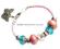 Bransoletka MOTYL koralowa mięta beads pandor
