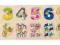 Drewniane PUZZLE z uchwytem CYFRY z OBRAZKAMI GOKI