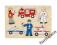 Drewniane puzzle z uchwytami POJAZDY 6 elem. GOKI
