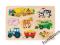 Drewniane puzzle z uchwytami WIEŚ 8 elementów GOKI