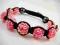 BRANSOLETKA PINK RÓŻOWA SHAMBALLA 9 KULEK