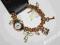 OPIA  MODNA BRANSOLETKA! charms, zegarek-gold