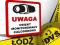 NAKLEJKA OSTRZEGAWCZA UWAGA MONITORING HURTOWNIA