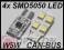 CAN BUS W5W T10 4xSMD 5050 Led  Boczna Wnętrze