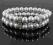 BRANSOLETKA DWA RZĘDY SREBRNYCH PEREŁ / CYRKONIE