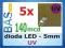 Dioda LED 5mm - UV ultrafioletowa _______ 5 szt