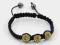Bransoletka SHAMBALLA Golden Shadow 3x 10mm 16-26