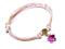 Bransoletka Sznurkowa z Kwiatem Swarovski Fuchsia