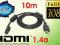 Kabel HDMI 10m 1.4 GOLD ethernet FullHD 3D FILTRY