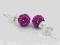 Kolczyki Discoball 6mm Fuchsia Srebro 925