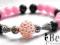 BRANSOLETKA shamballa różowa czarna elegancka HIT