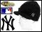 Czapka zimowa NY Yankees z daszkiem Czarna Czarny