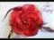 Róża KWIAT do Włosów Gumka Broszka OZDOBA Czerwony
