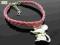 Br9386 pleciona BRANSOLETKA charms MYSZKA srebrny